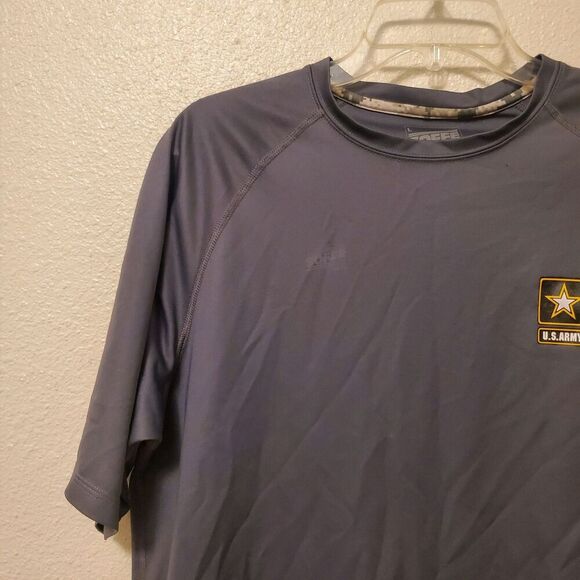 US Army T Shirt Mens Size L Large Gray With Zip Back Pocket By SOFFE - Picture 10 of 16